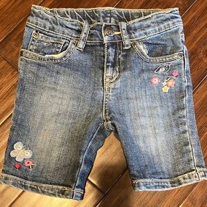 Place Denim Shorts with Embroidered Flowers